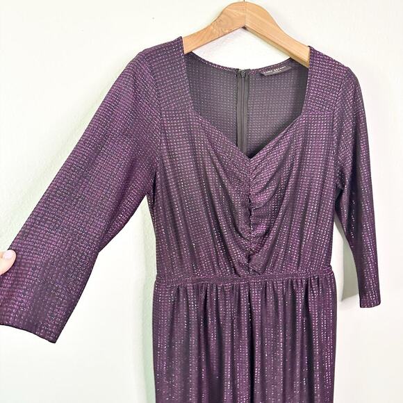 Lane Bryant Purple Metallic Sweetheart Neckline Jumpsuit women’s plus Size 16 - Picture 3 of 12